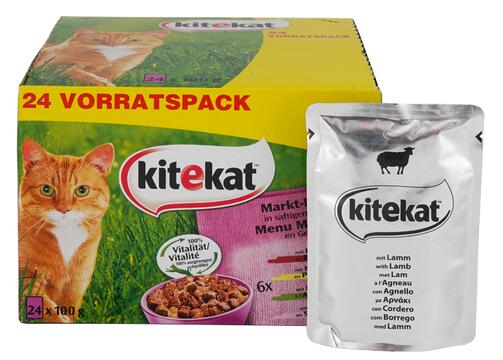 Kitekat 24 Vorratspack Markt-Mix in saftigem Gelee, mit Lamm