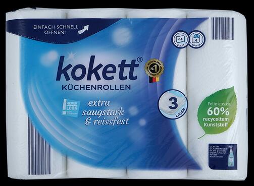 Kokett Küchenrollen, 3-lagig, 4 Rollen