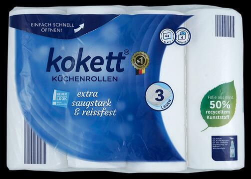 Kokett Küchenrollen, 3-lagig, 4 Rollen