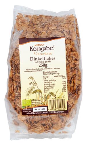 Korngabe Naturkost Dinkelflakes mit Honig