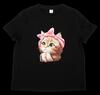 Kurzärmliges T-Shirts für Teenager-Mädchen Katzenaufdruck, schwarz, 11-12Y Kurzärmliges T-Shirts für Teenager-Mädchen Katzenaufdruck, schwarz, 11-12Y