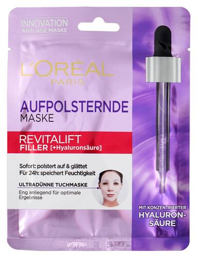 L'Oréal Aufpolsternde Maske Revitalift Filler, Tuchmaske