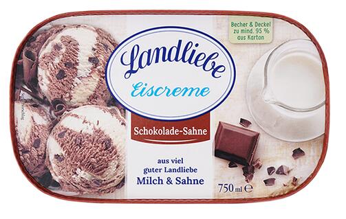 Landliebe Eiscreme Schokolade-Sahne