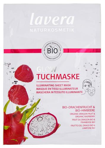 Lavera Glow Tuchmaske Bio-Drachenfrucht & Bio-Himbeere