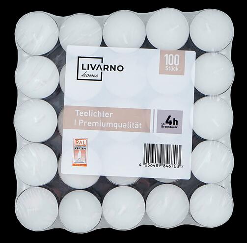 Livarno Home Teelichter Premiumqualität, 100 Stück