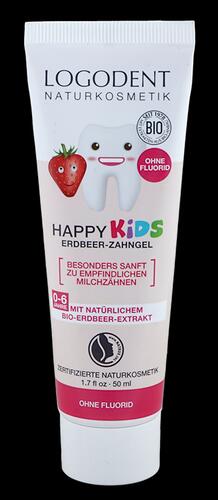 Logodent Happy Kids Erdbeer-Zahngel, 0-6 Jahre