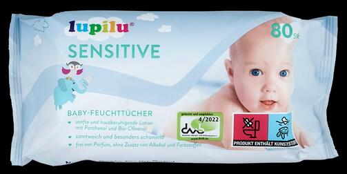 Lupilu Sensitive Baby-Feuchttücher, 4er Pack