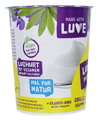 Made with Luve Lughurt Natur, ferment. Lupinenprodukt