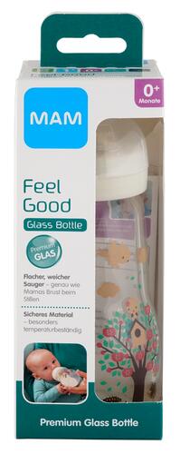 MAM Feel Good Glass Bottle 1, 0+ Monate, 260 ml