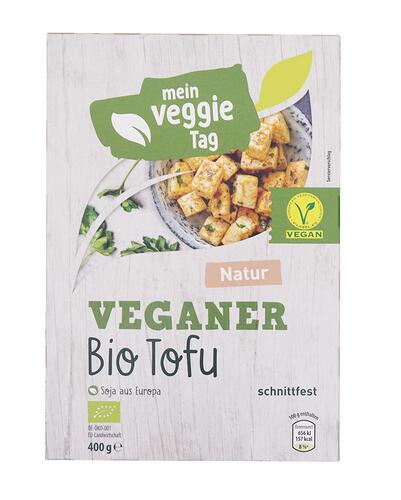 Mein Veggie Tag Veganer Bio Tofu Natur, schnittfest