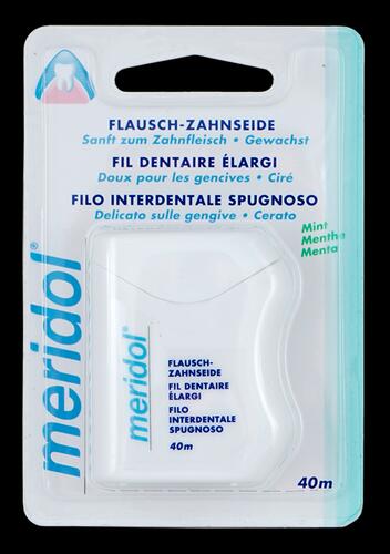 Meridol Flausch-Zahnseide, gewachst, mint