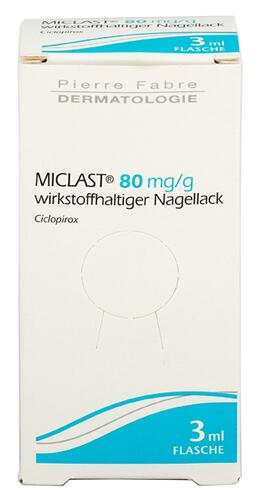 Miclast 80 mg/g, Nagellack