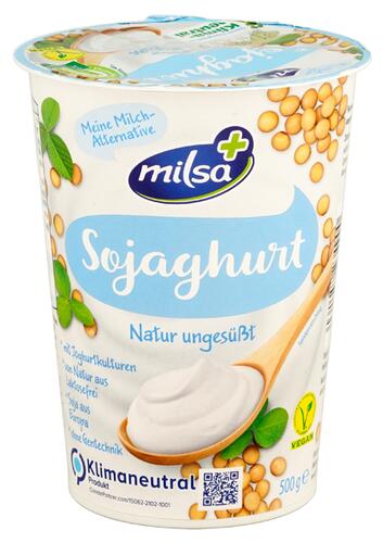 Milsa+ Sojagurt Natur, fermentiertes Sojaprodukt