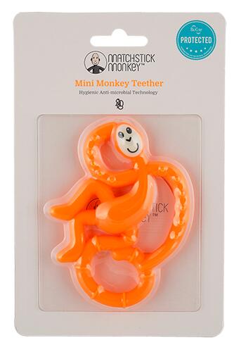 Mini Monkey Teether, orange