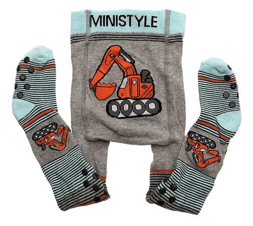 Ministyle Baby Krabbelstrumpfhose mit ABS, Motiv Bagger