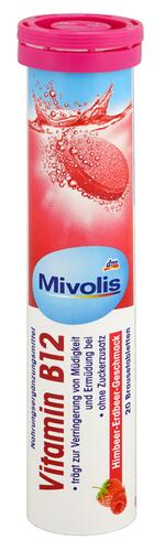 Mivolis Vitamin B12 Brausetabletten, Himbeer-Erdbeer