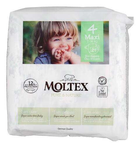 Moltex Pure & Nature Öko-Windeln, Größe 4, Maxi, 7-14 kg