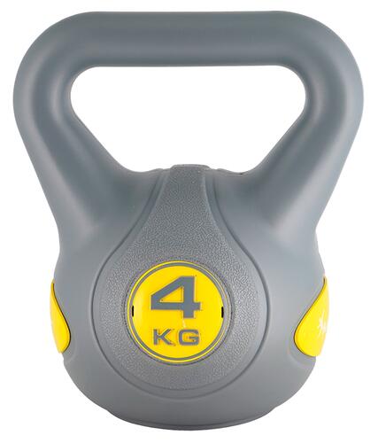 Movit Kettlebell Kugelhantel, 4 kg, grau/gelb