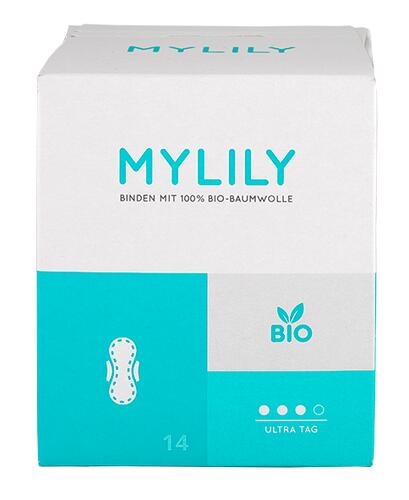 Mylily Binden mit 100% Bio-Baumwolle, Ultra Tag, mit Flügeln