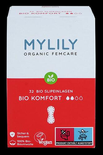 Mylily Slipeinlagen 100% Bio-Baumwolle Komfort, 32 Stück