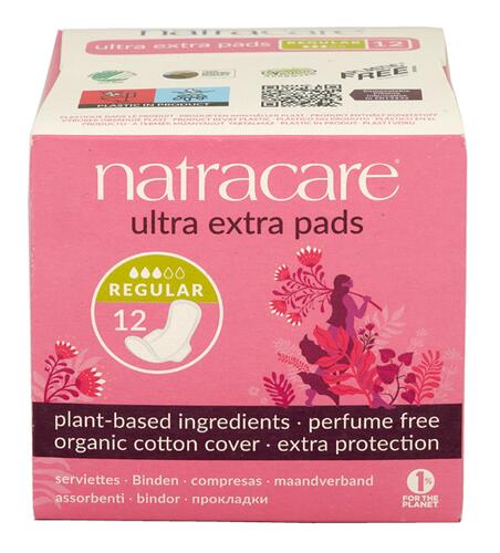 Natracare Ultra Extra Pads Organic Cotton Cover, regular