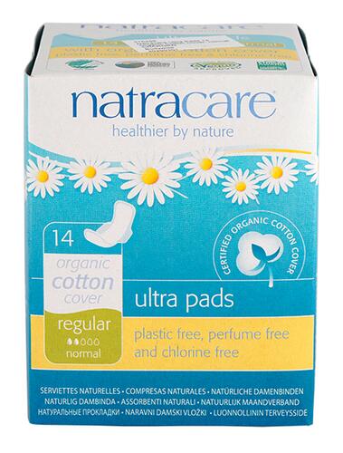 Natracare Ultra Pads 14 Organic Cotton Cover, normal