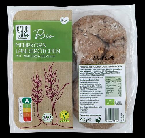 Natur Gut Bio Mehrkorn Landbrötchen mit Natursauerteig