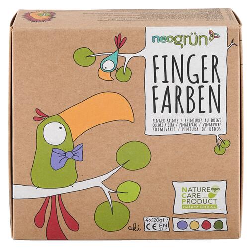 Neogrün Fingerfarben, 4er Pack 4 x 120 g