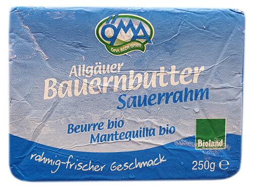 ÖMA Allgäuer Bauernbutter Sauerrahm, Bioland