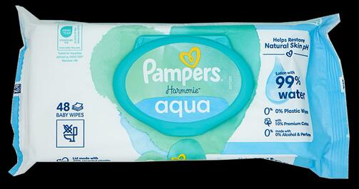 Pampers Harmonie aqua baby wipes, 4er Pack
