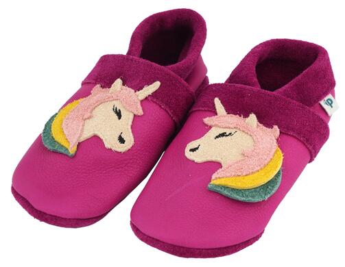 Pantolinos Krabbelschuhe Einhorn, purpur