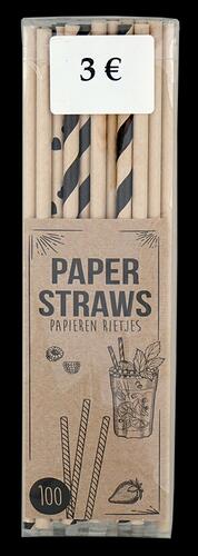Paper Straws Papier Strohhalme, schwarz-natur Paper Straws Papier Strohhalme, schwarz-natur