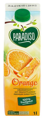 Paradiso Orange mit Fruchtfleisch, Direktsaft
