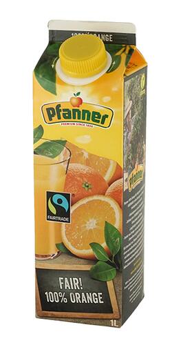 Pfanner 100 % Orange, Fairtrade
