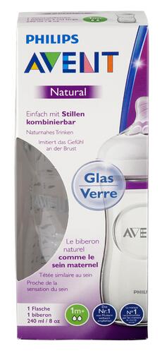 Philips Avent Natural Flasche Glas, 1m+, 240 ml, SCF053/17