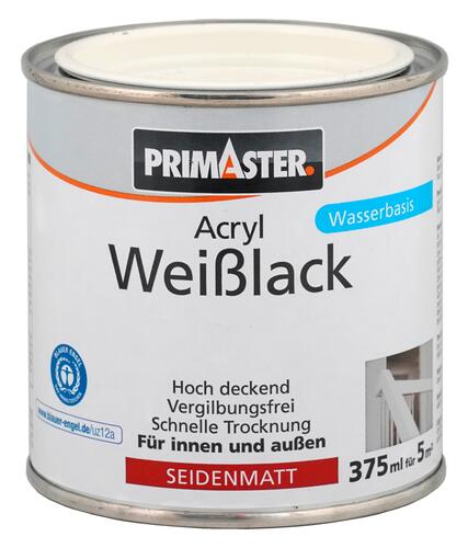 Primaster Acryl Weißlack Seidenmatt