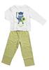 Pyjama für Jungen, wollweiss/hellgrün geringelt Pyjama für Jungen, wollweiss/hellgrün geringelt