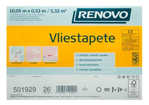 Renovo Vliestapete 501929, weiß