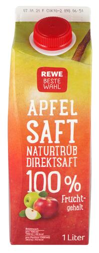 Rewe Beste Wahl Apfel Saft naturtrüb Direktsaft