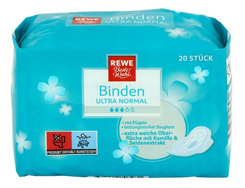 Rewe Beste Wahl Binden Ultra, normal mit Flügeln