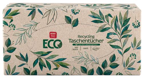 Rewe Beste Wahl Eco Recycling Taschentücher, 4-lagig, Box