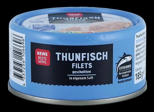 Rewe Beste Wahl Thunfischfilets geschnitten, in eigenem Saft