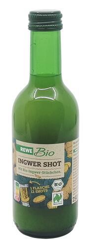 Rewe Bio Ingwer Shot mit Bio-Ingwer-Stückchen, Naturland