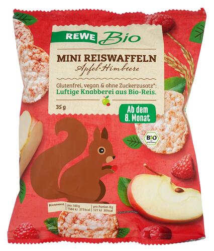 Rewe Bio Mini Reiswaffeln Apfel-Himbeere