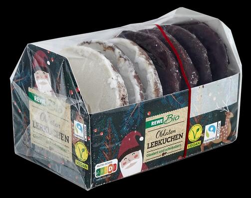 Rewe Bio Oblaten Lebkuchen, glasiert und schokoliert, g.g.A.
