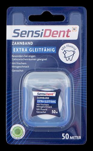 Sensident Zahnband extra gleitfähig mit Fluorid und Minzgeschmack, gewachst