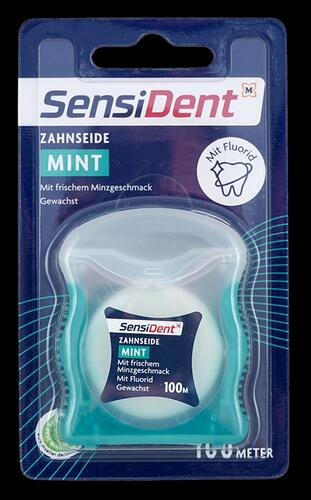 Sensident Zahnseide mint mit Fluorid, gewachst