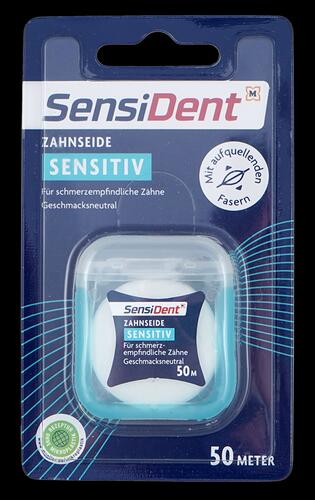 Sensident Zahnseide sensitiv mit aufquellenden Fasern, geschmacksneutral