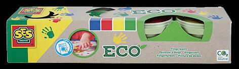 SES Creative Eco Fingerfarben, 4er Set, gelb, rot, grün, blau