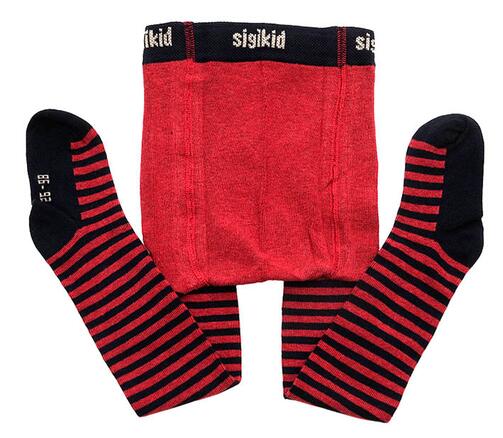 Sigikid Baby-Strumpfhose, rot-dunkelblau geringelt